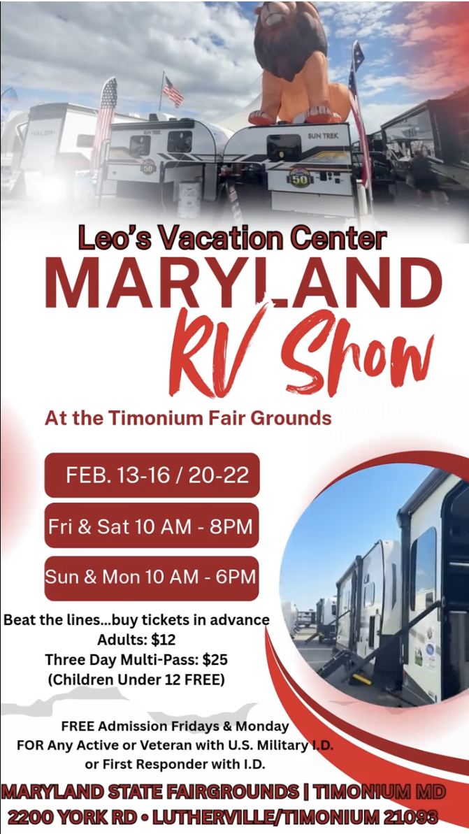Leo’s Vacation Center Announces Participation in 2026 Maryland RV Show